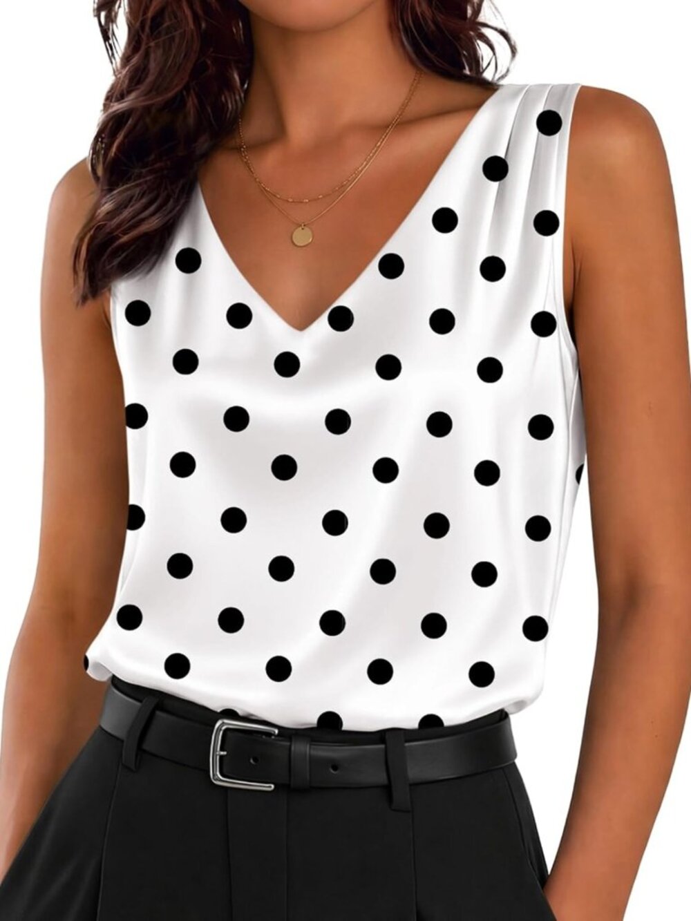 Silk Satin V Neck Camisole Tank Top for Women - Elegant Blouse, Soft & Stylish